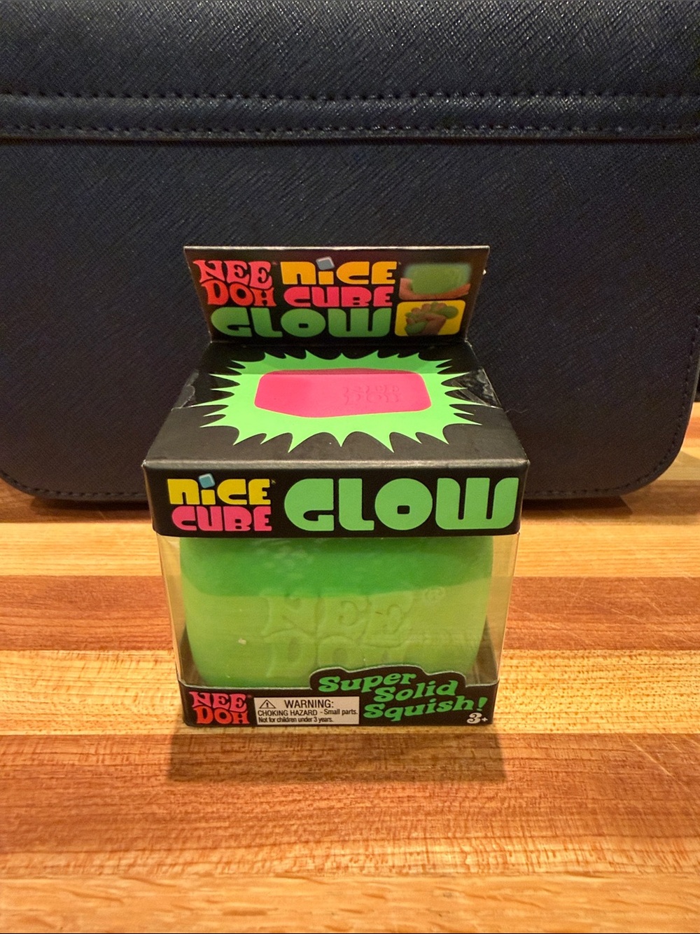 NWT NEEDOH Nice Cube Glow - Glow-in-the-dark Squishy Toy - Green